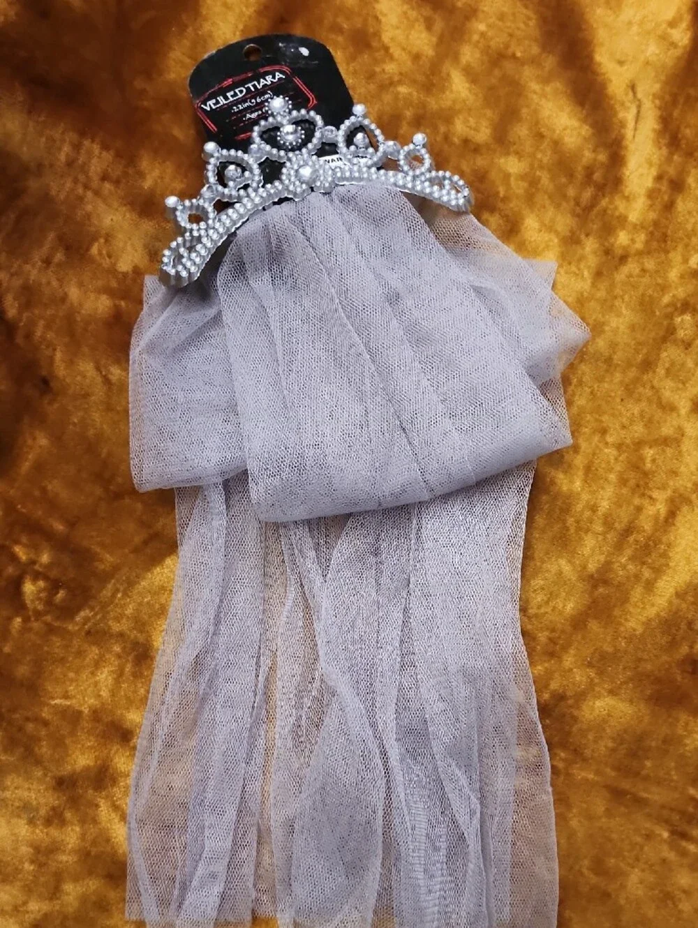 (3pc) Black Witch Hat Headband and Silver Tiara Set